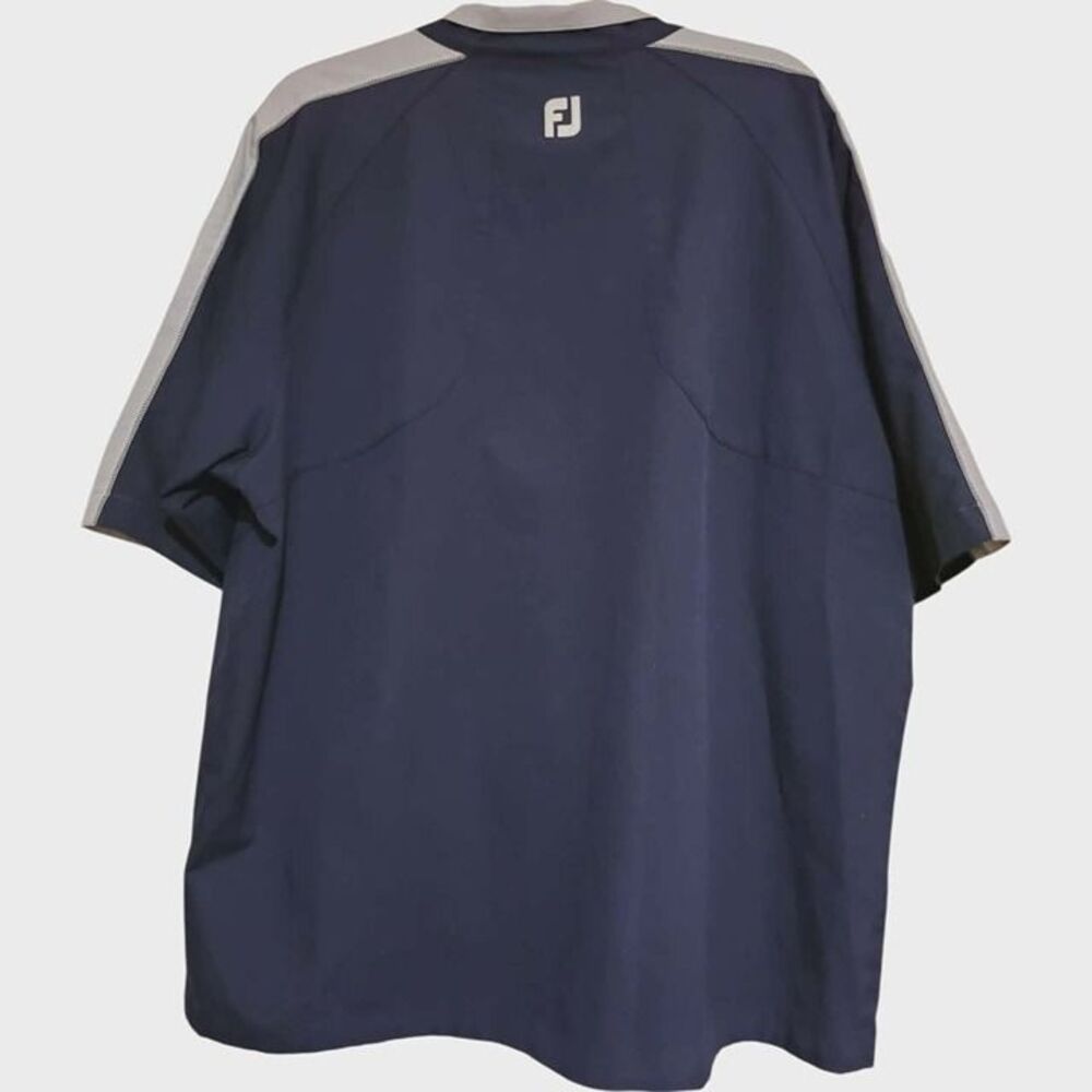 Foot Joy Short Sleeve Quarter Zip Athletic Shirt Large Blue & Gray - Picture 5 of 6